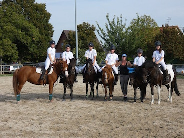 Photo d'un cours de pédagogie équestre avec des poneys au club hippique Eckwersheim situé près de Strasbourg